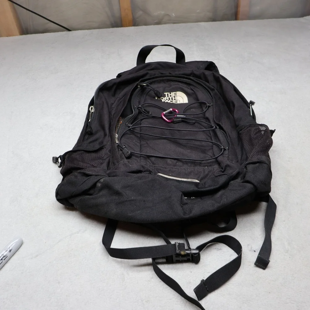 North Face Jester Backpack Mens OS Black Bungee Travel Daypack Outdoor Hiking